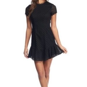 Wayf Black Eyelet Mini Dress Anthropology